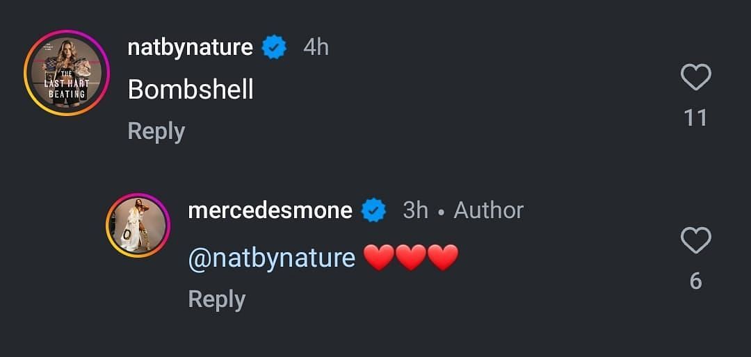 Screengrab of Natalya's comment